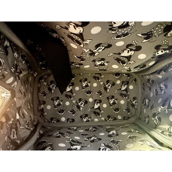 NWT Disney Parks Loungefly Minnie Mouse Black & White Mini Backpack - Picture 8 of 8